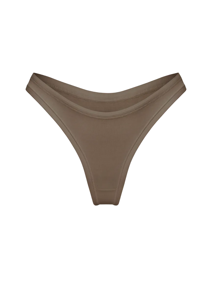 Трусы стринги на тонком поясе хаки